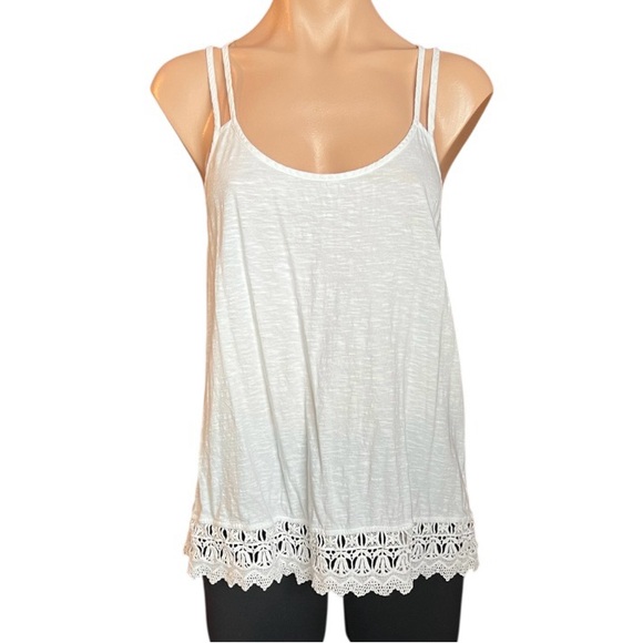 American Eagle Outfitters White Relaxed Sleeveless Camisole M GUC - Picture 1 of 3